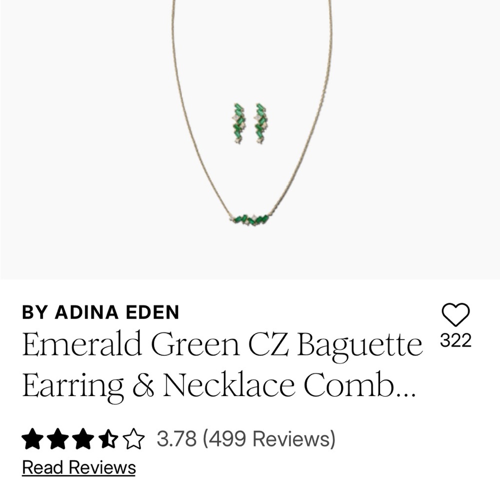 Brand New Never Worn by Adina  Eden Necklace with Matching Earrings